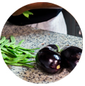 2 eggplants and beans. Promote restaurant Instagram