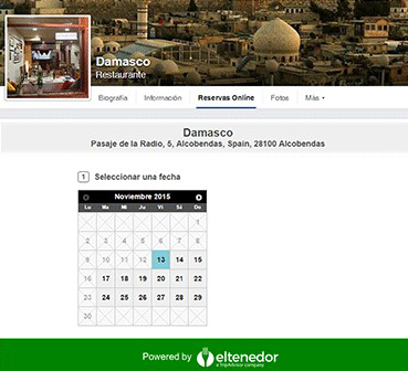 ElTenedor estrategias de marketing para restaurantes en Facebook - botón de reserva de ElTenedor