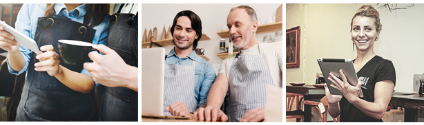 Hire employees waiters working at a restaurant