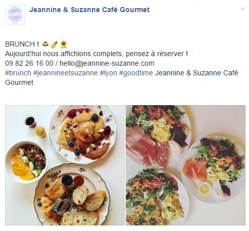 LaFourchette Un aimant pour trouver des clients : le brunch Jeannine &amp; Suzanne Café Gourmet - restaurant