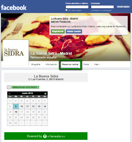 facebook para restaurantes