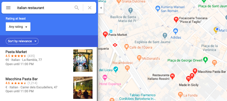 Mostre-me Google Maps onde se localiza a Ïsa Caffé - Pensador