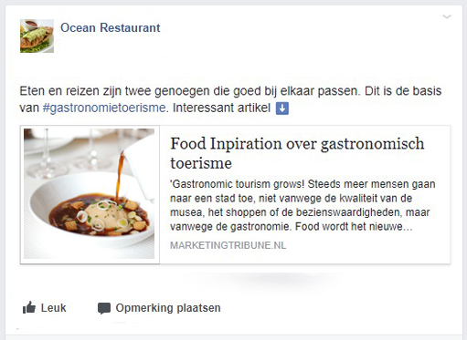 TheFork Fout op het Facebookprofiel van het restaurant gasten aan te trekken