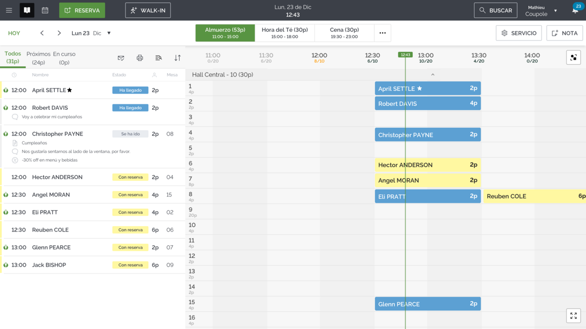 calendario ElTenedor Manager