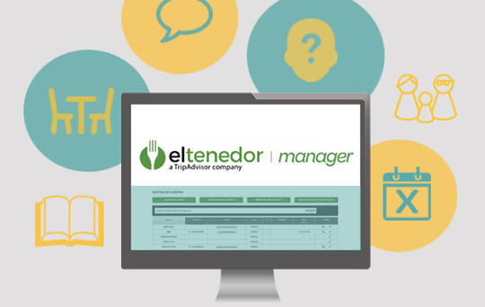 Software de gestión de restaurantes de ElTenedor - Gráfico de portada con iconos