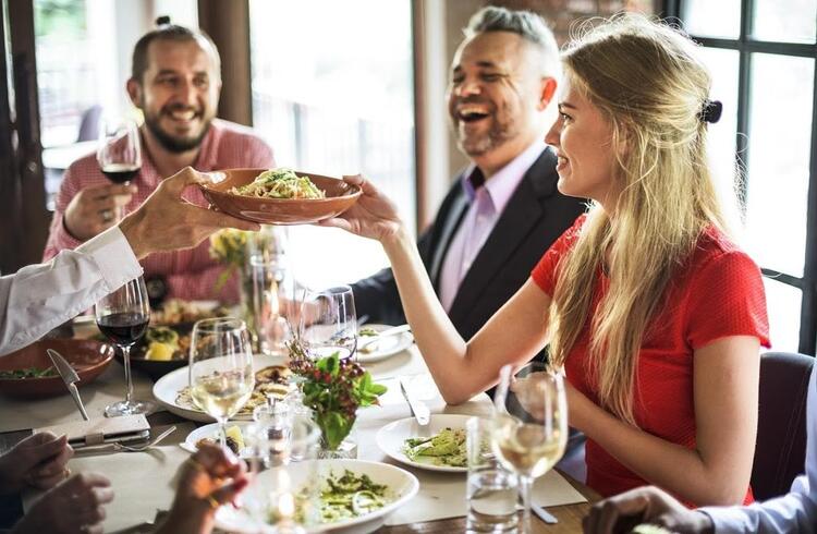 People having dinner