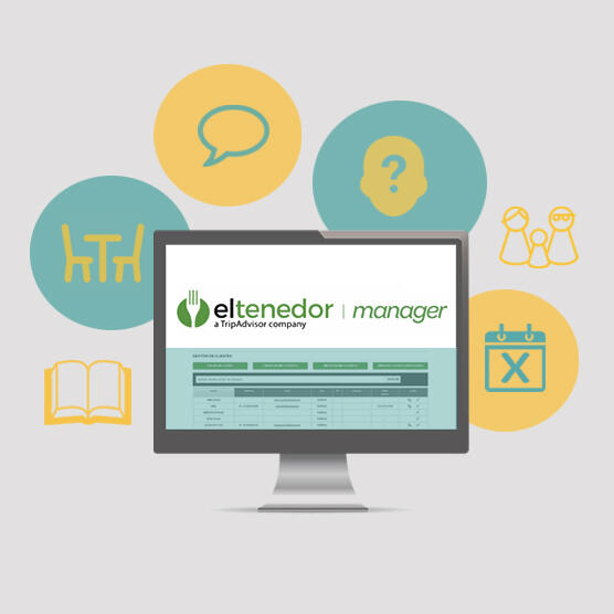 Software de gestión de restaurantes de ElTenedor - Gráfico de portada con iconos