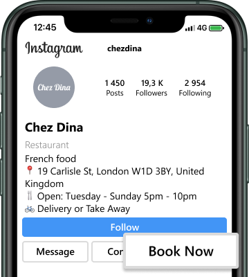 Instagram Booking Button
