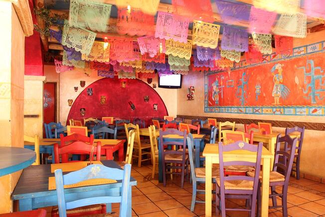 Mexican decoration inside restaurant