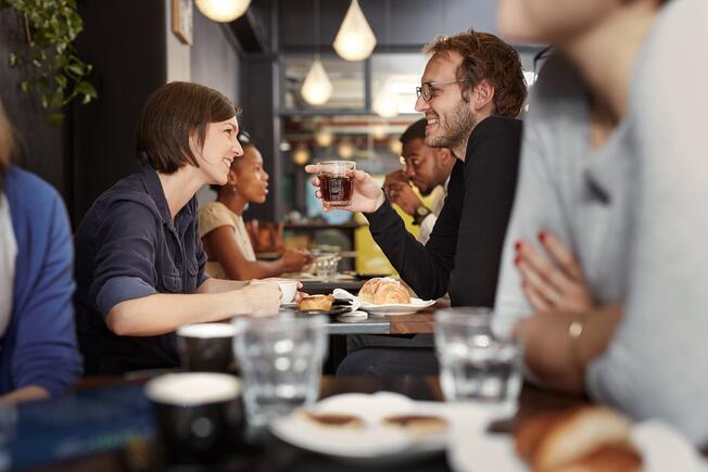 Couple at a restaurant